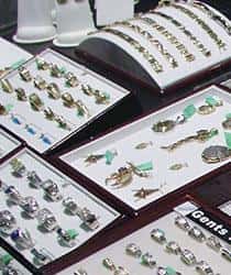 Display of various rings and bracelets