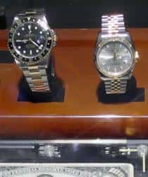 Close view of two wristwatches