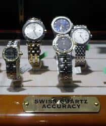 Display of Swiss watches